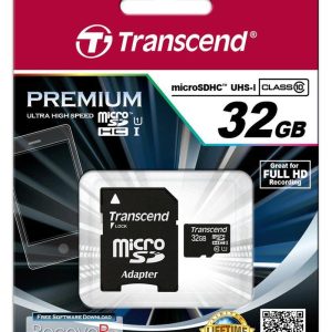 MEMORY MICRO SDHC 32GB W/ADAPT/CLASS10 TS32GUSDU1 TRANSCEND