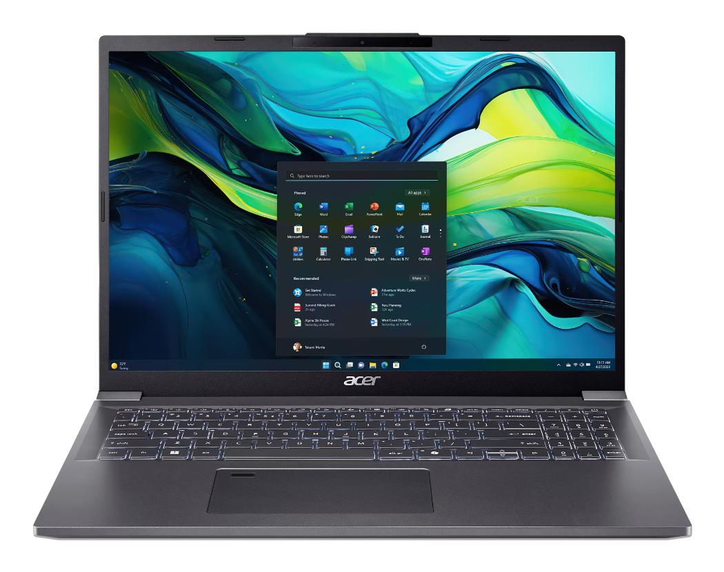 Notebook|ACER|Aspire|16|CPU Intel Core Ultra 7|155H|3.8 GHz|16 "|2048X1280 pixels|RAM 16 GB|SSD 1000 GB|On-board graphics Yes|Keyboard language Russian/English|OS installed Windows 11 Home|Colour Grey|Weight 1.65 KG|NX.J9XEL.002 — изображение 3