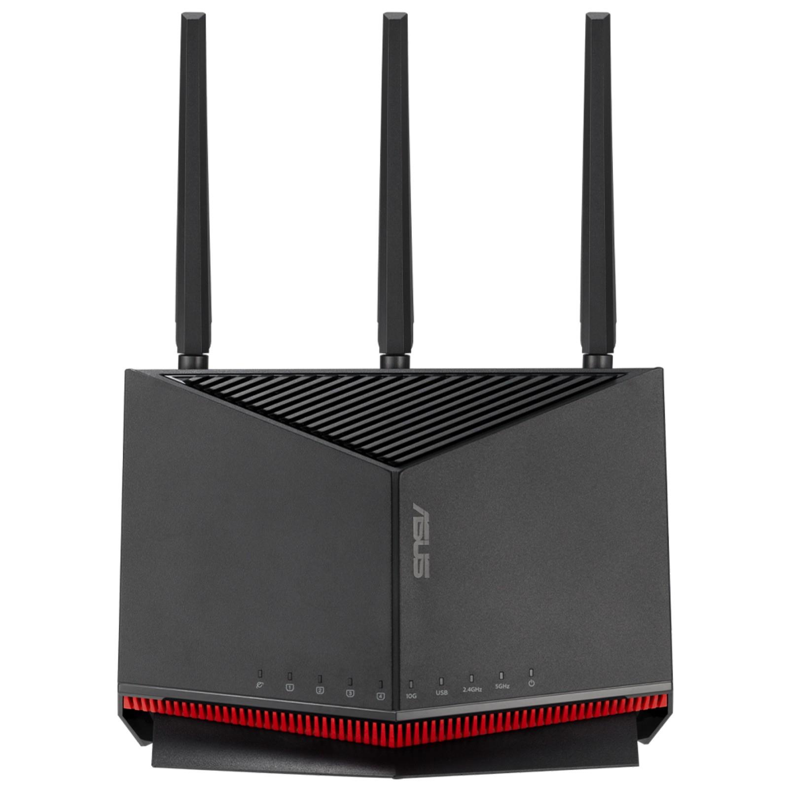 Wireless Router|ASUS|6800 Mbps|Mesh|Wi-Fi 5|Wi-Fi 6|Wi-Fi 6e|Wi-Fi 7|IEEE 802.11a|IEEE 802.11b|IEEE 802.11g|IEEE 802.11n|IEEE 802.11ac|IEEE 802.11ax|USB 2.0|3x2.5GbE|LAN WAN ports 2|Number of antennas 4|RT-BE86U - Pilt 3