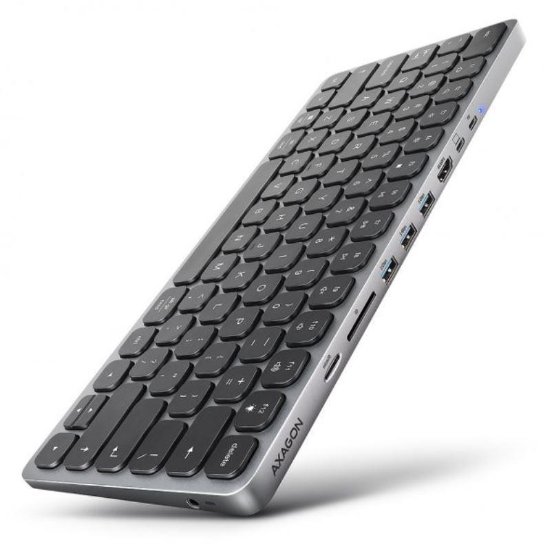 KEYBOARD + I/O HUB 9IN1/0.6M HMC-KB-GE AXAGON