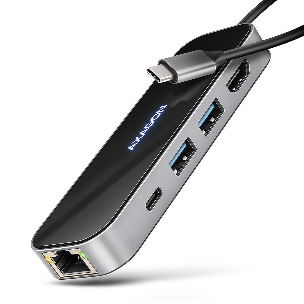 I/O HUB USB-C 6IN1/GLASS 0.2M HMC-6GLN AXAGON - Pilt 99