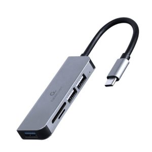 I/O HUB USB-C 3PORT+CR/UHB-CM-CRU3P1U2P2-01 GEMBIRD