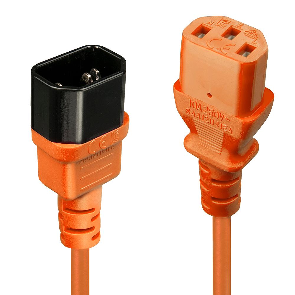 CABLE POWER IEC EXTENSION 0.5M/ORANGE 30473 LINDY - Image 3