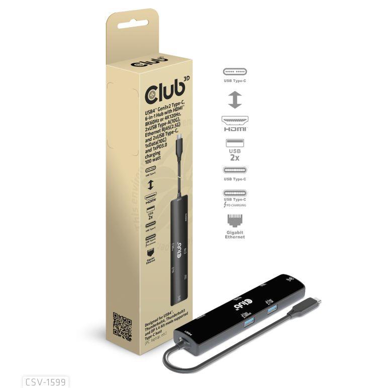 I/O HUB 6IN1 USB-C HDMI/100W CSV-1599 CLUB3D