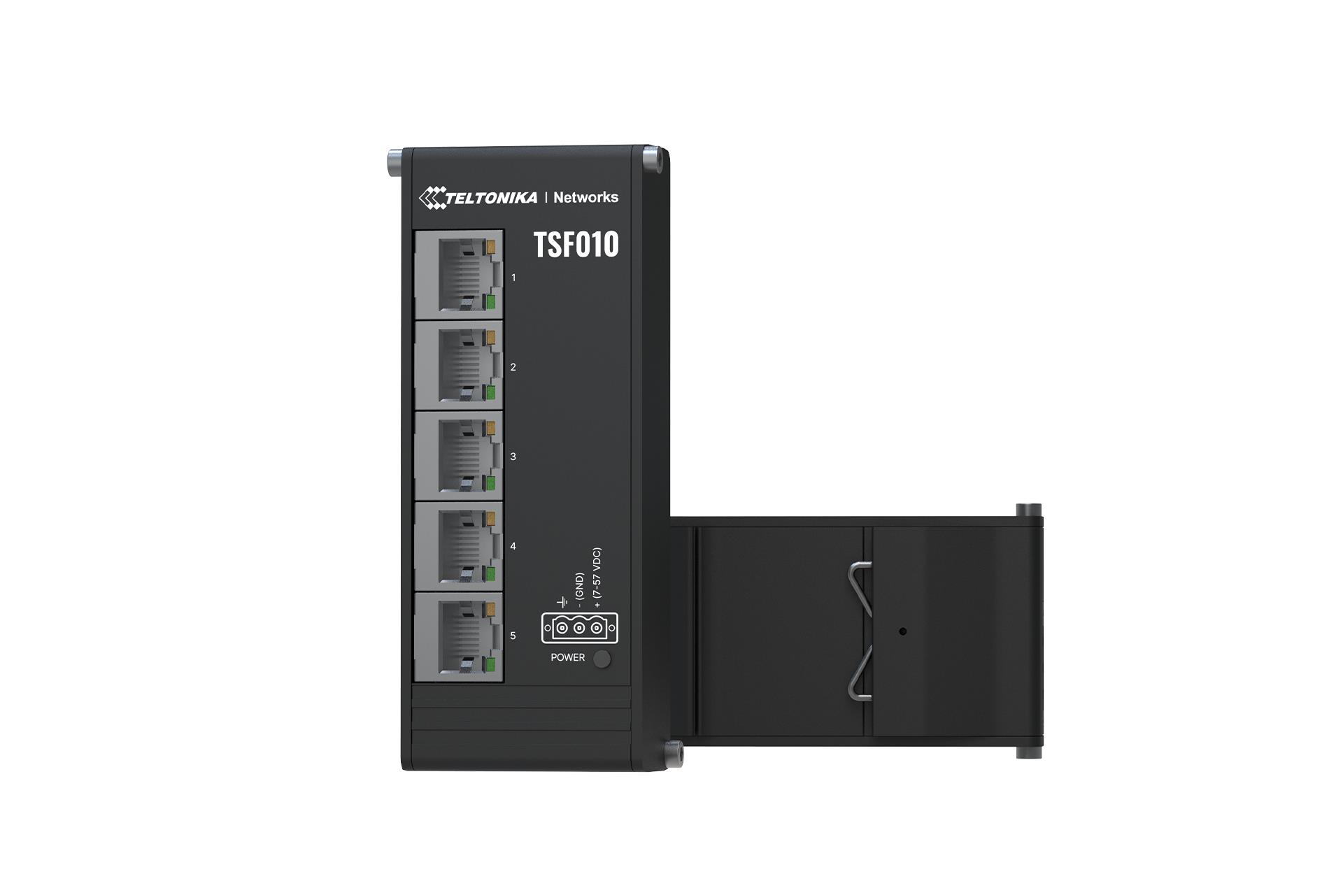 Kommutaator|TELTONIKA|Kommutaatori tüüp Mittehallatav|Paigaldusviis DIN-liist|5x RJ-45 porti|RJ-45 portide tüüp Fast Ethernet (10/100)|5x Fast Ethernet (vask) portide arv|TSF010000000