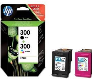 HP 300 tindikassettide komplekt, must/kolmevärviline BL