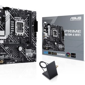 Emaplaat|ASUS|Intel H610|LGA 1700|micro ATX|RAM DDR5-SDRAM|2x pesa|Wi-Fi Jah|Bluetooth Jah|2x M.2 (M) pesa|PRIMEH610M-AWIFI