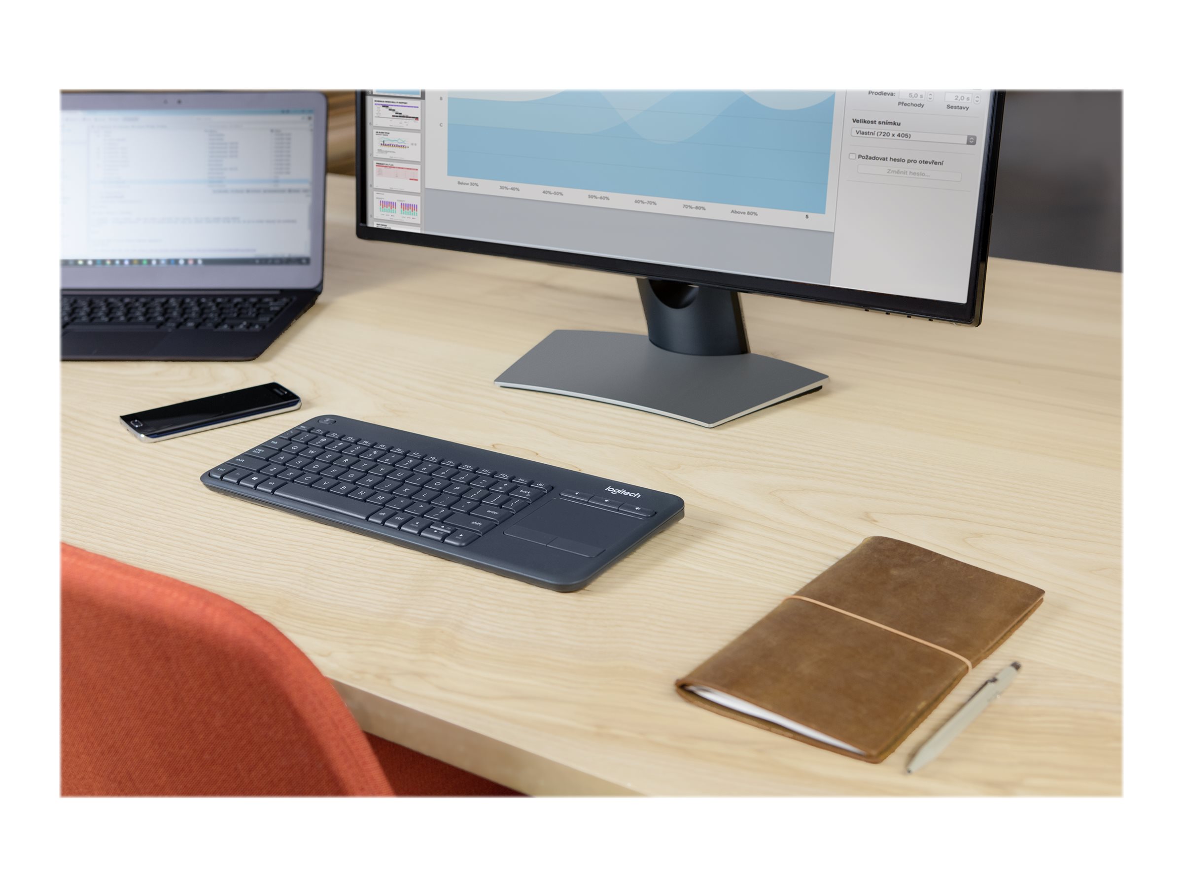 LOGI K400 Plus Touch Keyboard black(PAN) - Pilt 5