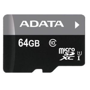 MEMORY MICRO SDXC 64GB CLASS10/W/AD AUSDX64GUICL10-RA1 ADATA