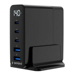 GEMBIRD 5-port 140 W GaN USB fast charg